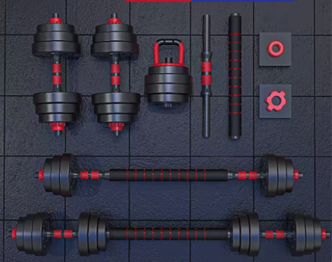 转卖品健哑铃男士健身家用锻炼器材多功能杠铃...