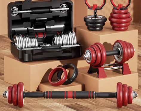 转卖朗威哑铃男士健身家用电镀实心纯铁20公...