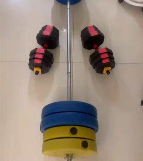 杠铃哑铃组合，可小刀，总重96.8公斤，（...