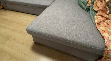 布艺沙发，美人榻，下面可以储物，带压杆弹框...