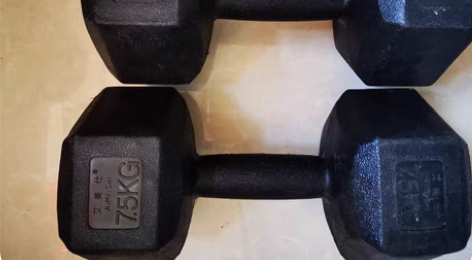 塑胶铁砂哑铃，6Kg的一个，健身达人们，快...