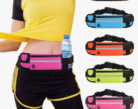 包邮【带水壶仓】运动腰包男女跑步手机包多功...