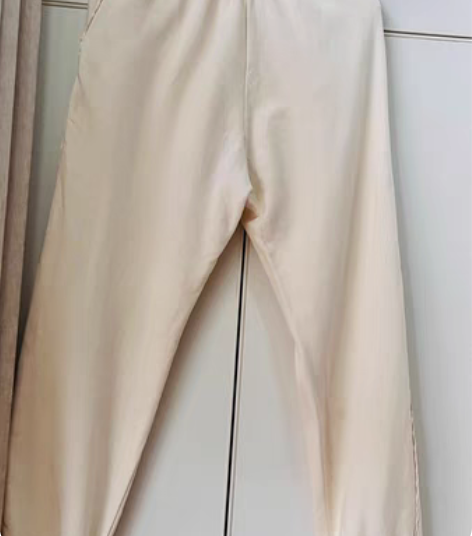 韩代纯棉奶白色运动裤 162以下可以穿  ...