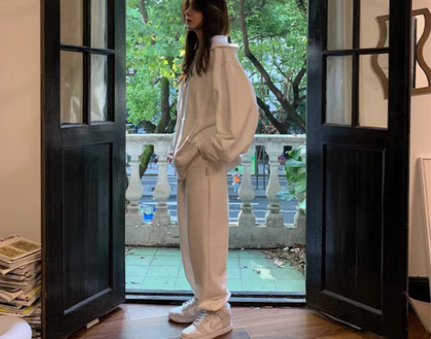 转卖LIL CHER高腰阔腿休闲运动裤女春...