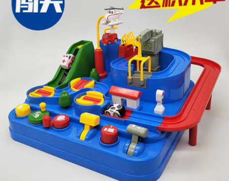 转卖汽车大冒险小火车轨道车停车场抖音玩具男...