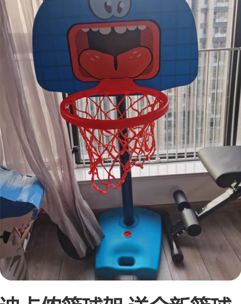 迪卡侬篮球架 送全新篮球 篮网有一小处断了...