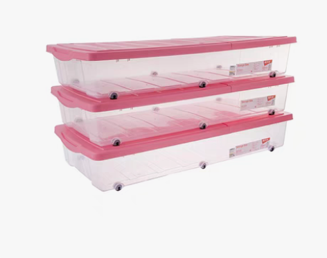 转卖【焕新价】禧天龙塑料床底收纳箱带滑轮衣...