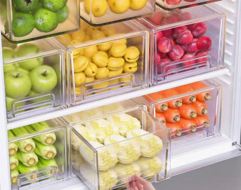 转卖佳帮手厨房冰箱收纳盒抽屉式密封保鲜食品...