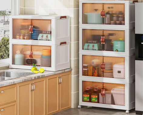 包邮折叠收纳箱加厚收纳双开门收纳箱免安装收...