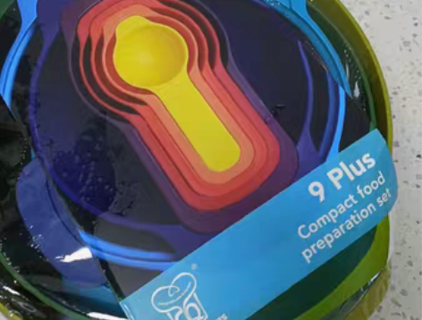 包邮英国进口彩虹盆量勺9件套烘焙碗盆多功能...