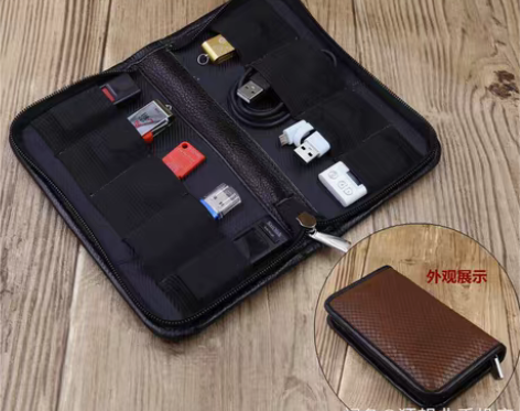 真皮银行U盾包U盘收纳包收纳袋数据线整理盒...