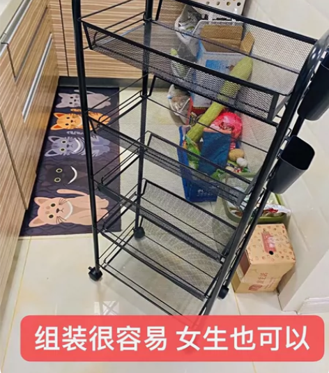 包邮置物架小推车28包邮 三层带轮子28元...