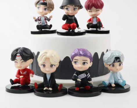 包邮bts防弹TINYTAN动漫公仔摆件含...