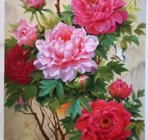 包邮手绘油画入户玄关装饰画竖版走廊过道挂画...