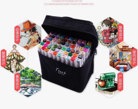 包邮双头彩色马克笔美术绘画笔手绘油性笔学生...