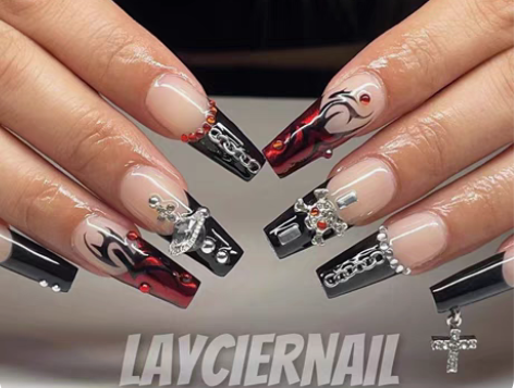 包邮辣妹y2k 纯手工定制手绘穿戴美甲 l...