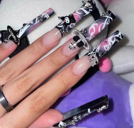 包邮库洛米喷枪渐变法式西太后金属荆棘 辣妹...