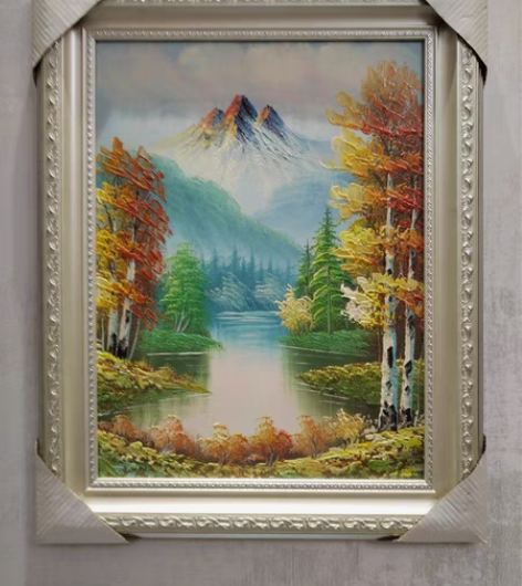 包邮油画手绘高画功连框包邮，现代写实风景画...