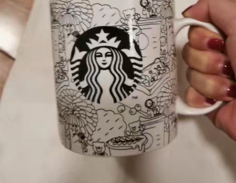 包邮插画手绘风 全新 starbucks/...