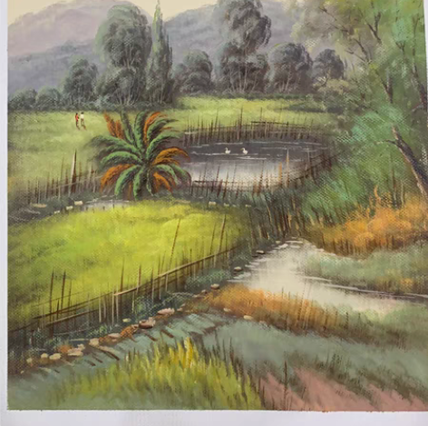 包邮捡漏!纯手绘油画风景油画客厅卧室玄关画...