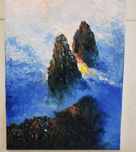 包邮新出不同手绘油画风景，后两张是原创作品...