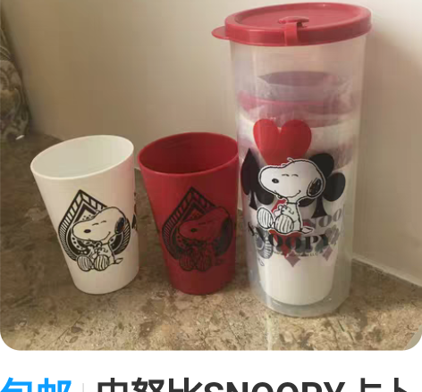 包邮史努比SNOOPY占卜星水杯套装学生杯...