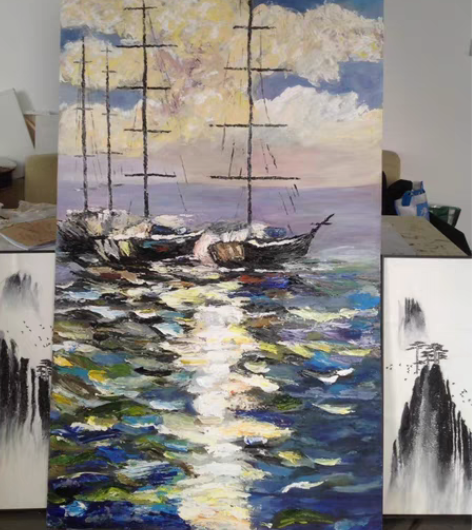 手工油画，（丙烯机理画）这一副是1.6*0...