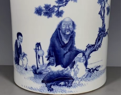 包邮民国竹山八友王步人物故事笔筒，包老保真...