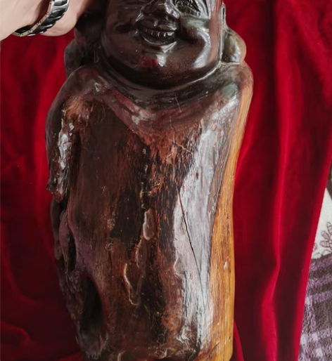 包邮手工雕刻樟木弥勒佛摆件， 见图，全品，...