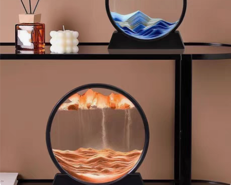 包邮轻奢3D流沙画摆件解压沙漏桌面装饰品摆...