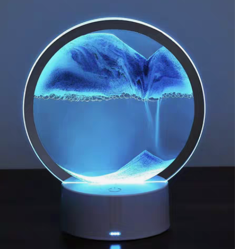 包邮流沙画摆件创意解压台灯动态沙漏卧室3d...
