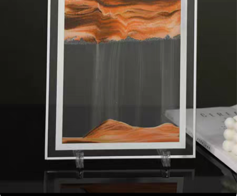 包邮创意流沙画沙漏摆件液体解压艺术品桌面装...