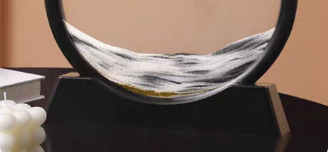 包邮厂家直销圆形流沙画3d立体动态沙漏家居...