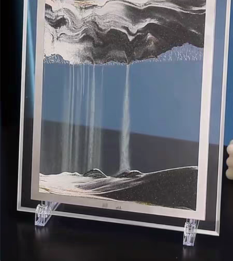 【全新包邮】新款唯美3D山水流沙画圆形动态...