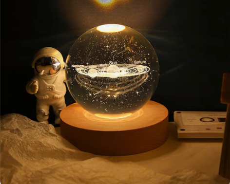 宇宙系列发光水晶球小夜灯桌面网红摆件情侣闺...