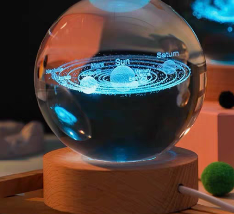 包邮送朋友礼物 发光水晶球  小夜灯桌面卧...