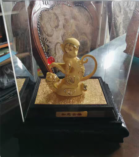 流沙金猴礼品摆件 18k 流沙金 金猴 摆...