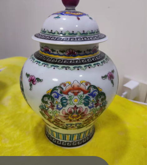 包邮大清乾隆年制底款，珐琅彩手绘将军罐，全...