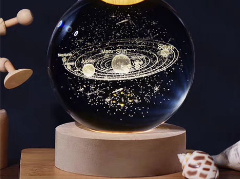 包邮发光水晶球桌面小夜灯创意摆件玻璃球装饰...