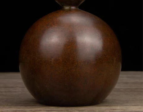 包邮纯铜精品工艺大肚圆花瓶摆件一对 手感沉...