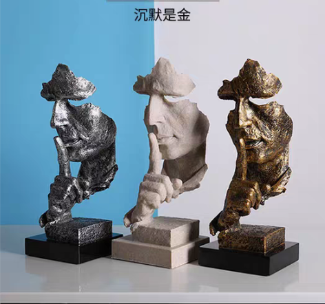 包邮艺术摆件 沉默是金北欧复古装饰工艺品树...