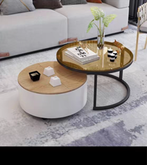 转卖北欧茶几现代简约小户型简易圆桌子家用客...