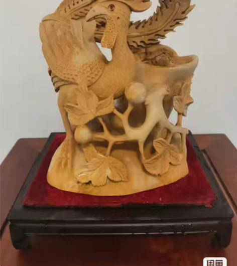 木雕笔筒摆件 高约26CM，宽约15CM ...