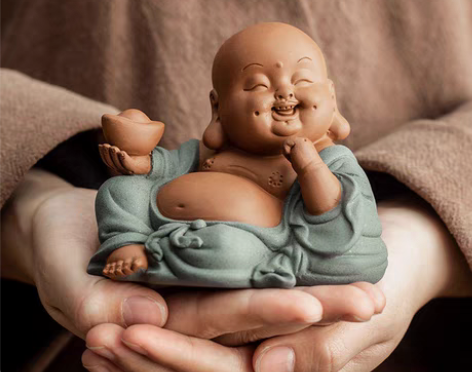 包邮紫砂茶宠弥勒佛招财茶桌茶宠摆件小佛装饰...