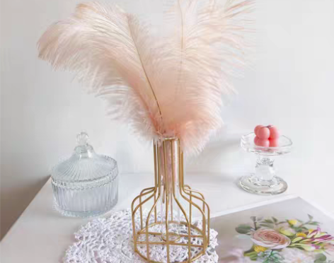 转卖羽毛装饰插花摆件干花花束简约清新轻奢梳...