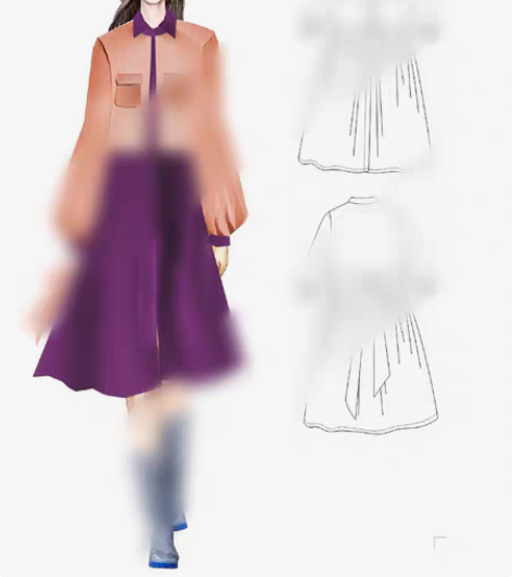 出 服装设计 成衣制作 效果图 款式图 面...