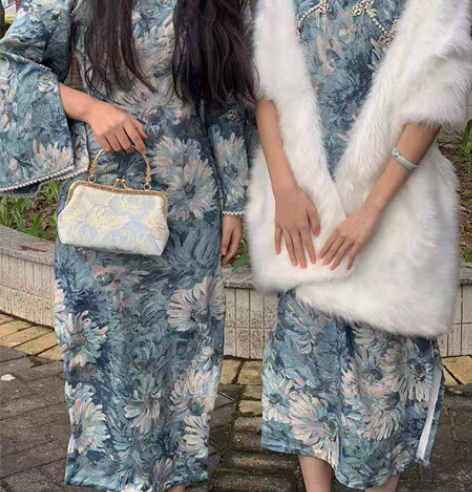 包邮服装设计纹样旗袍（纯手工制作） 学校服...