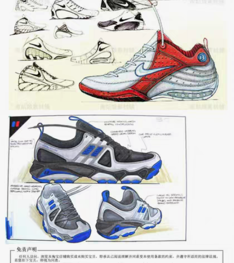 1、手绘鞋子 工业（产品）设计鞋子手绘马克...