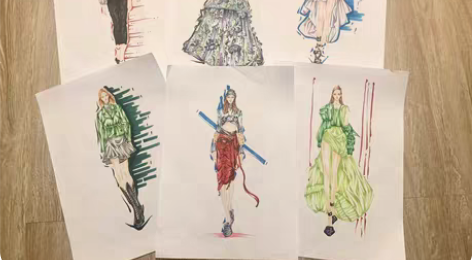 包邮代画 服装效果图 服装款式图马克笔手绘...