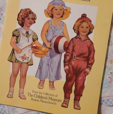 vintage换装纸娃娃中古原版手绘插画j...